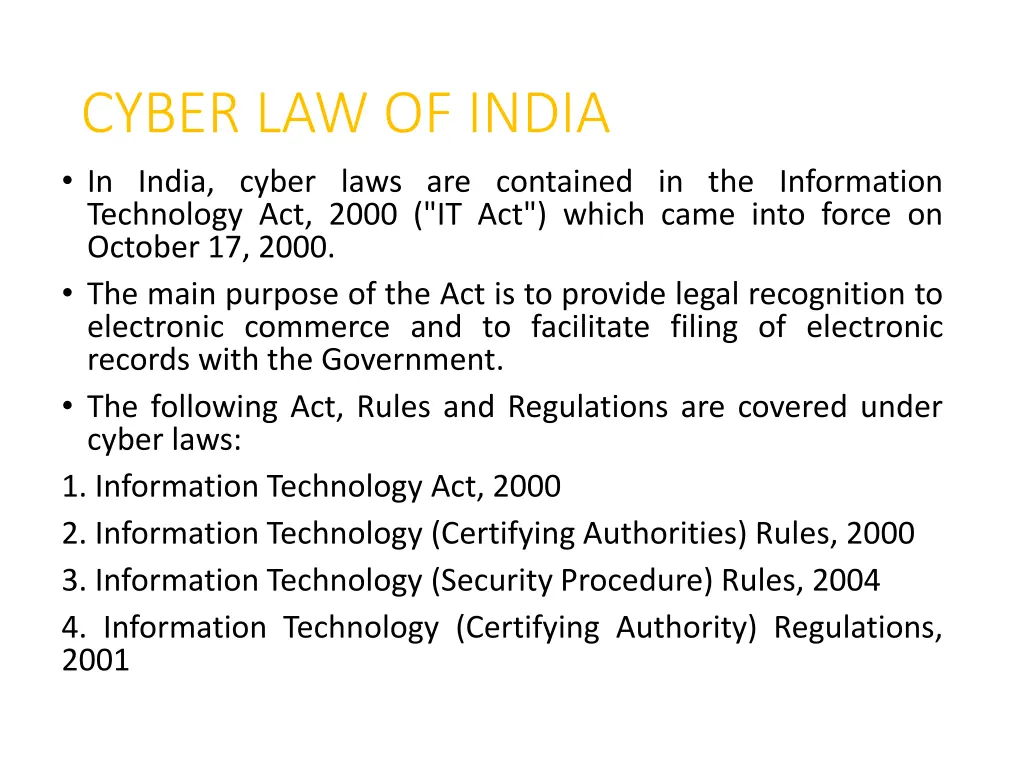 cyber law of india in india cyber laws