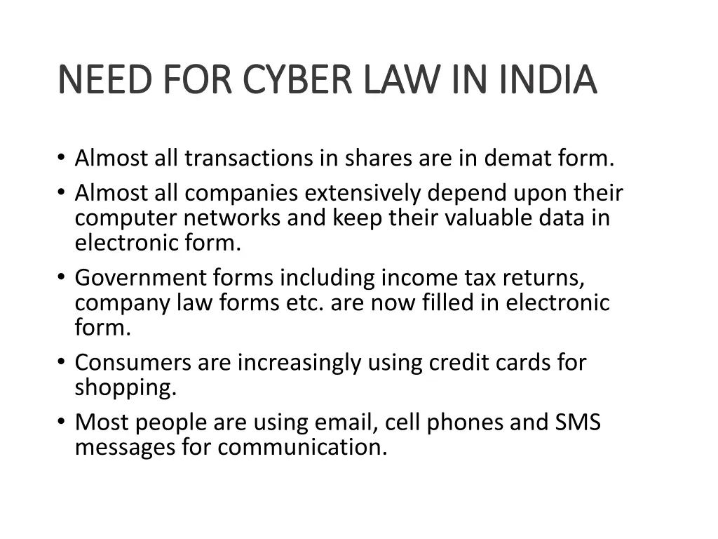 need for cyber law in india need for cyber 1