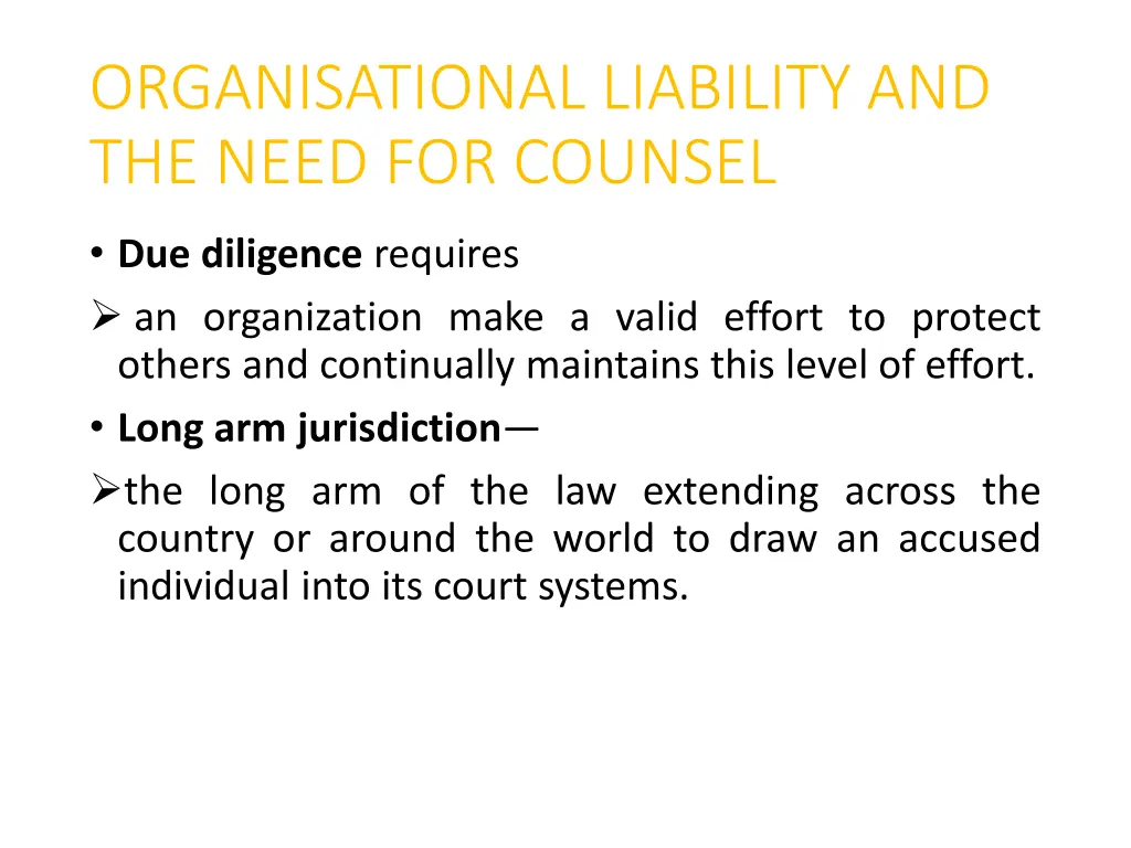 organisational liability and the need for counsel 2