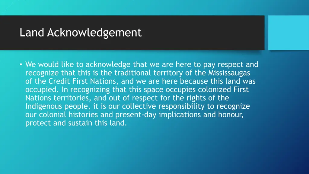 land acknowledgement