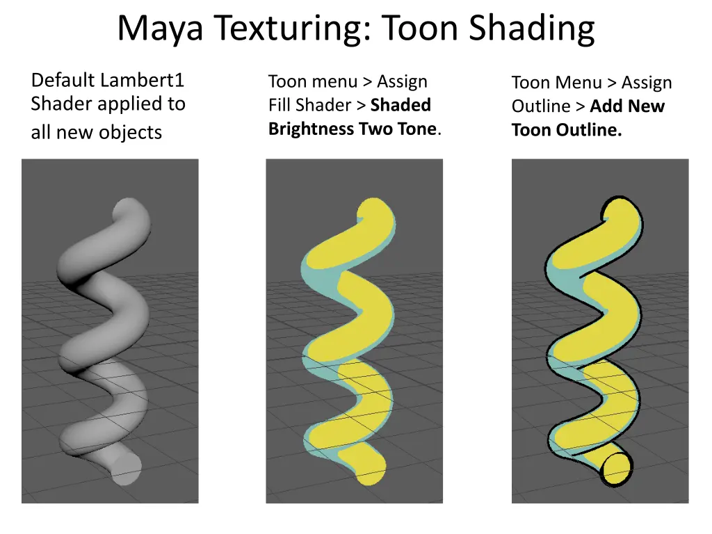 maya texturing toon shading
