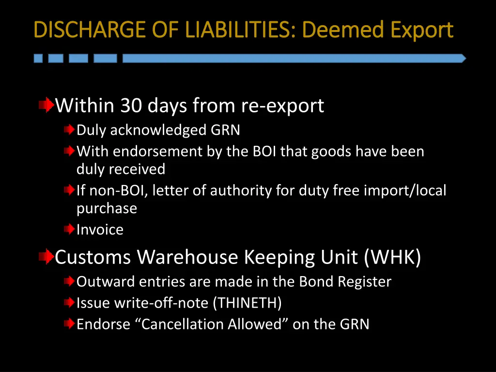discharge of discharge of liabilities deemed
