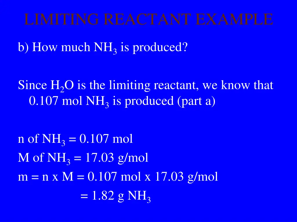 limiting reactant example 3