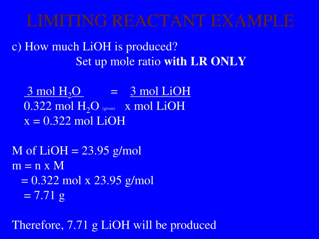 limiting reactant example 4