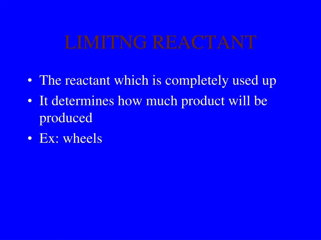 limitng reactant