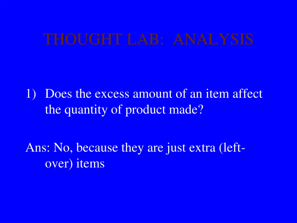 thought lab analysis