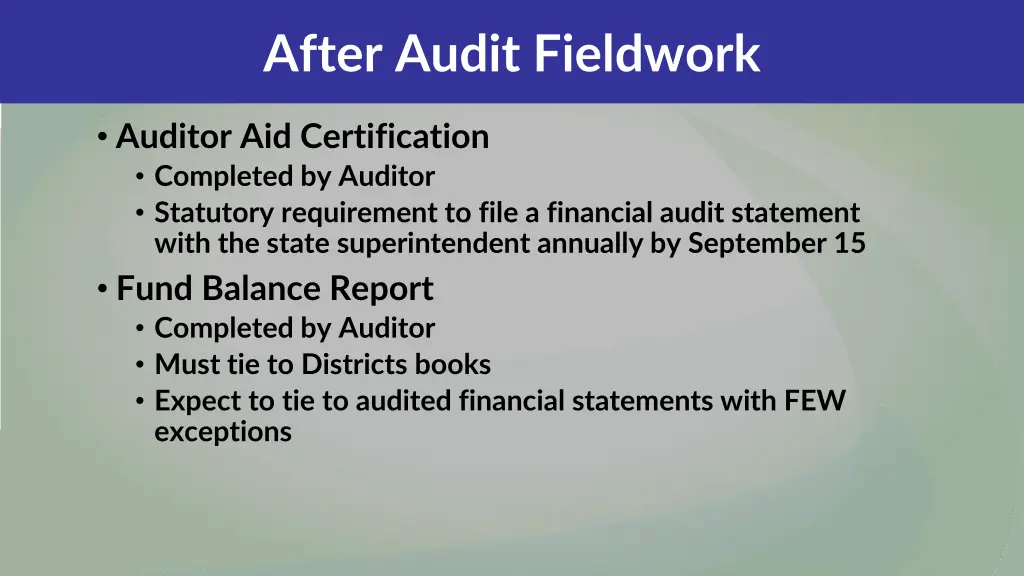 after audit fieldwork 2