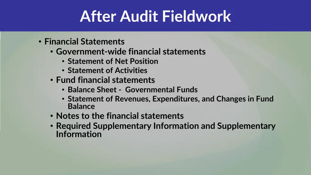 after audit fieldwork 4