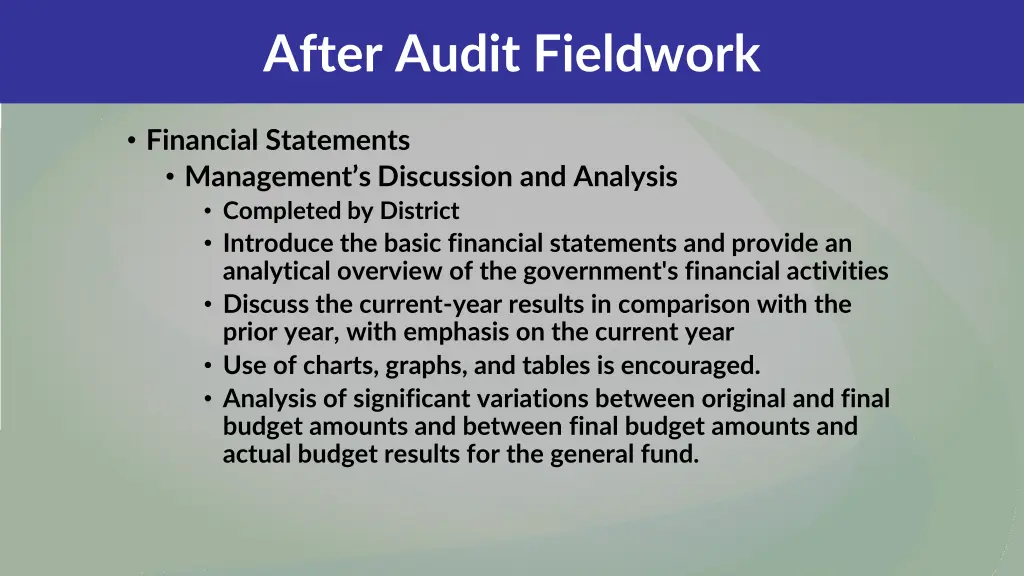after audit fieldwork 5