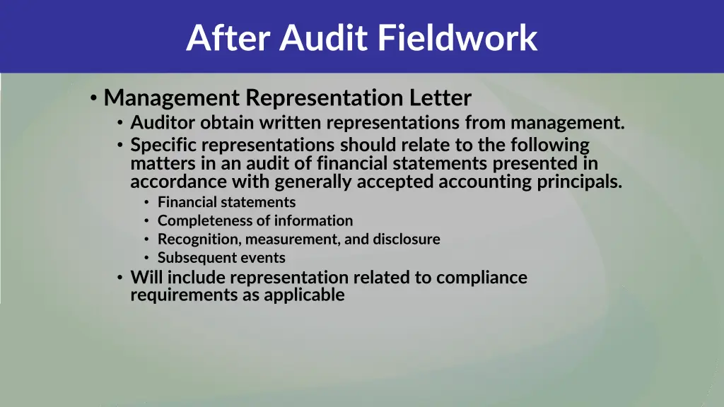 after audit fieldwork 7
