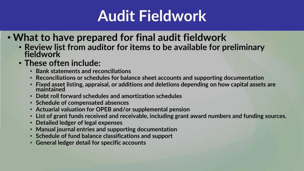audit fieldwork