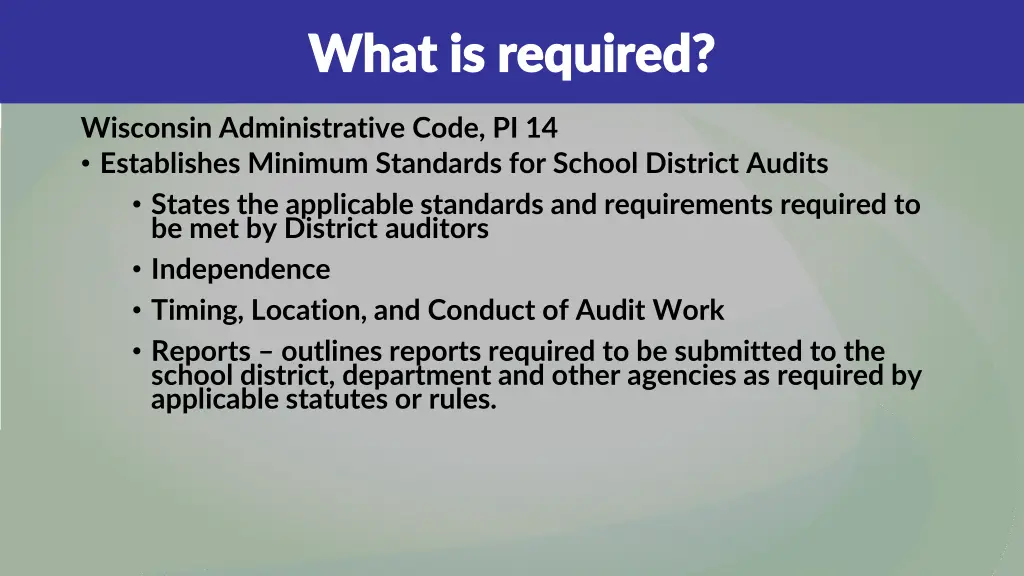 what is required what is required 1