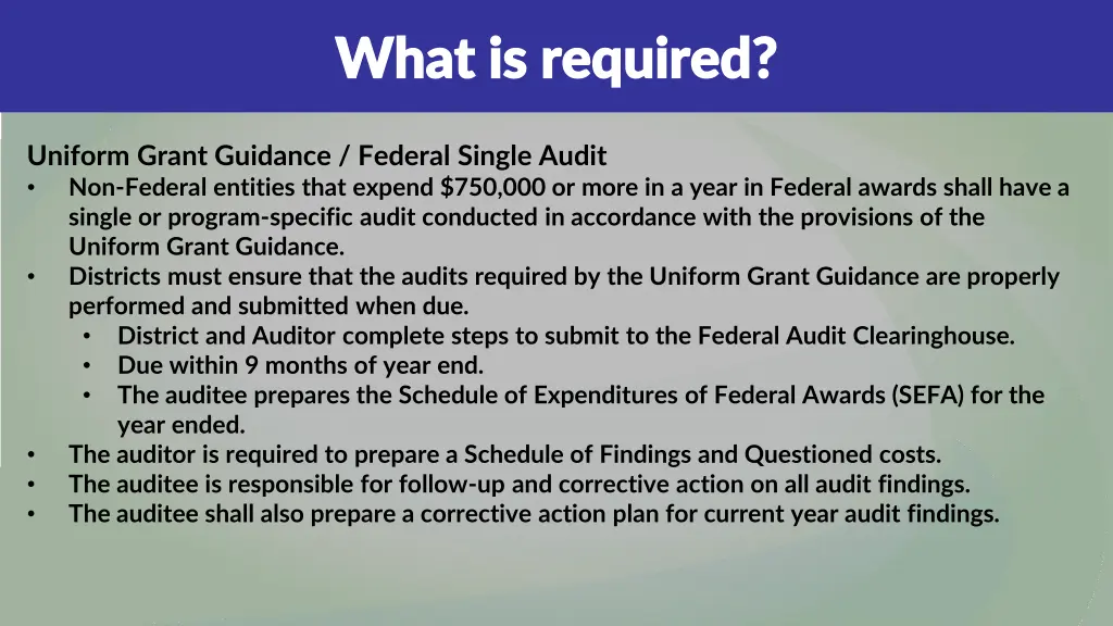 what is required what is required 3
