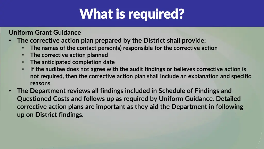 what is required what is required 4