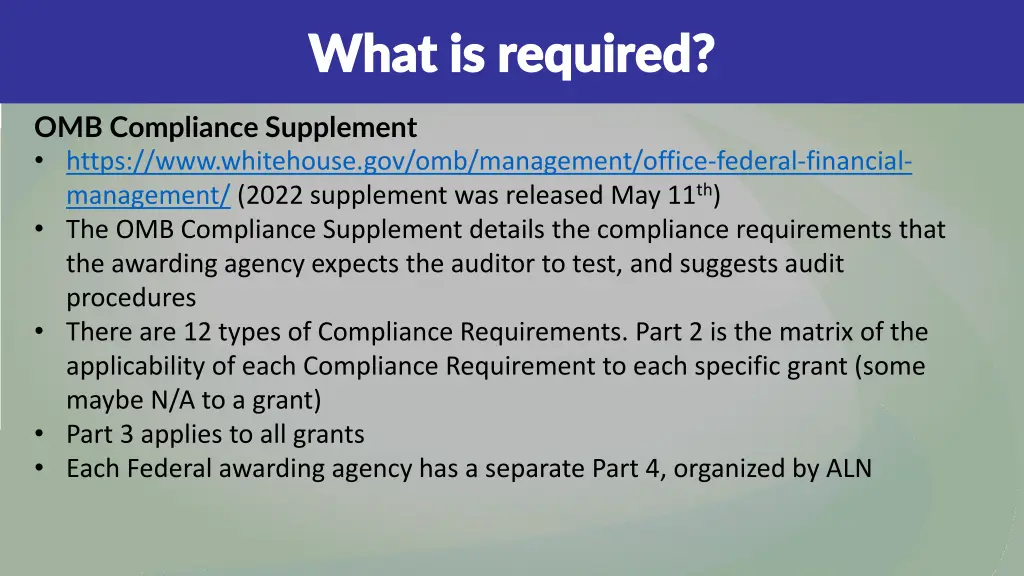 what is required what is required 5