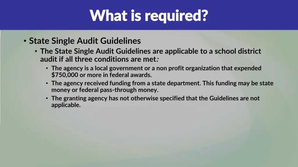 what is required what is required 6