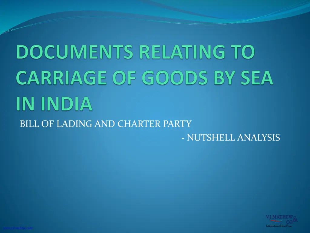 bill of lading and charter party