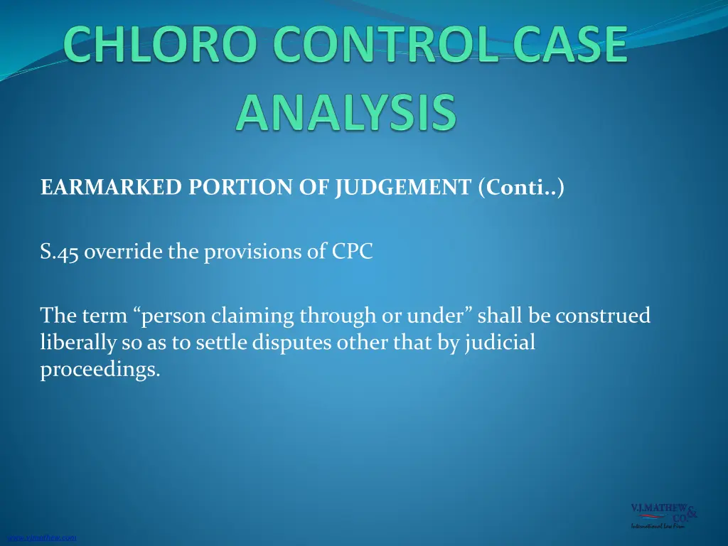 earmarked portion of judgement conti