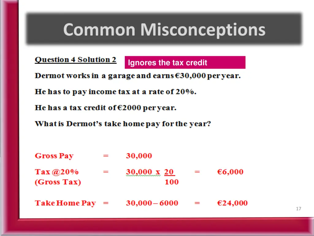 ignores the tax credit