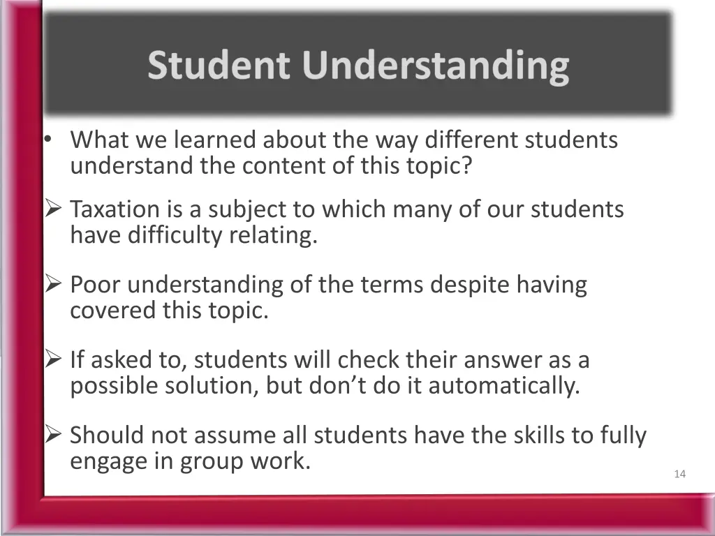 what we learned about the way different students