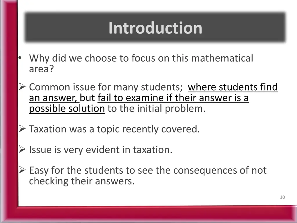 why did we choose to focus on this mathematical