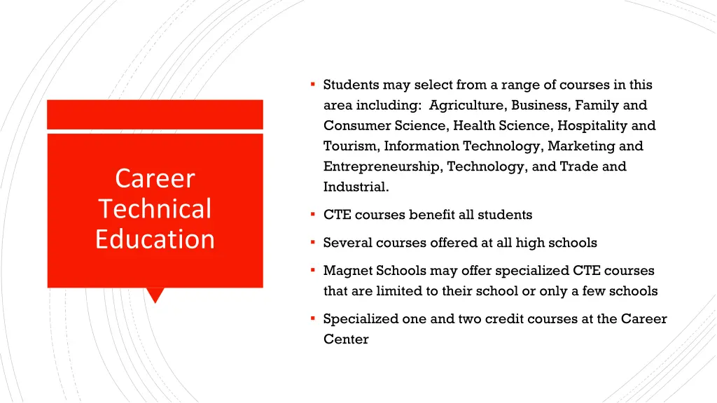 students may select from a range of courses 1