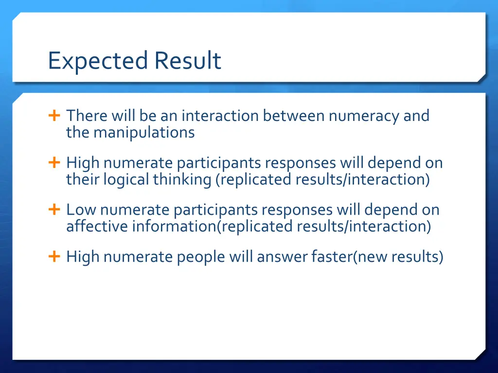 expected result