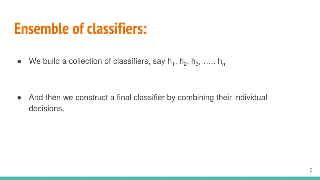 ensemble of classifiers