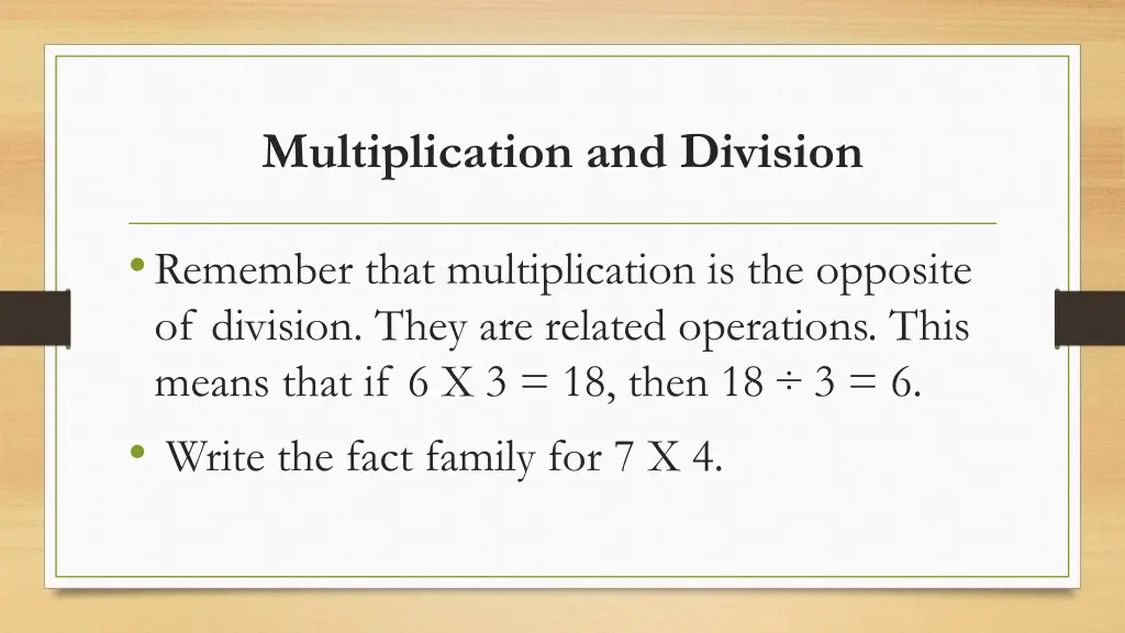 multiplication and division