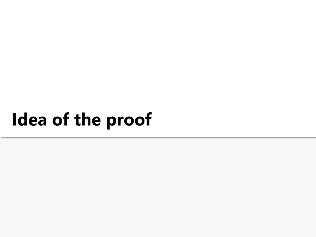 idea of the proof