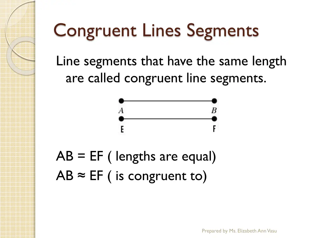 congruent lines segments
