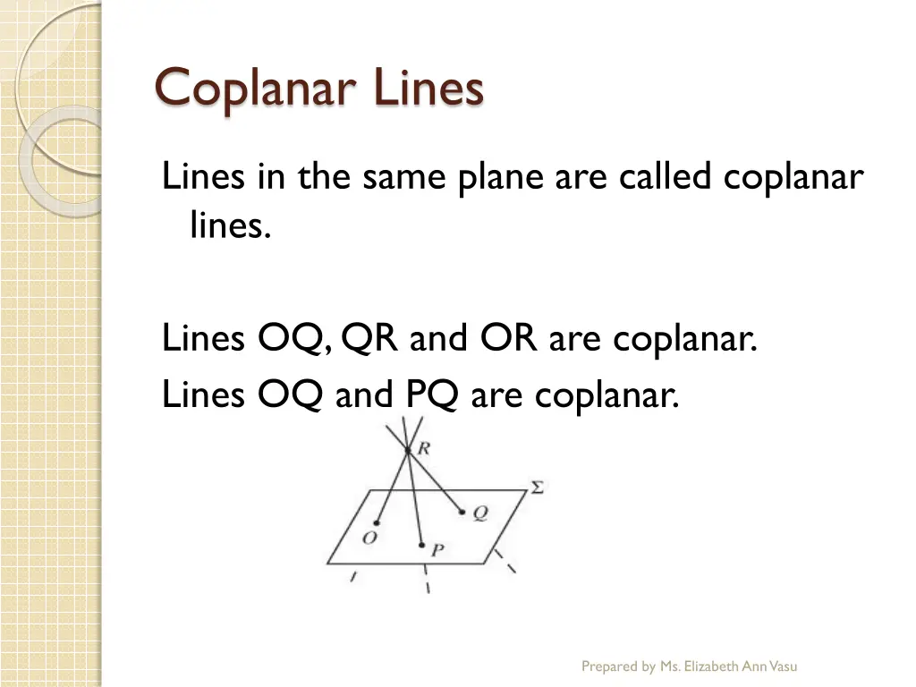 coplanar lines