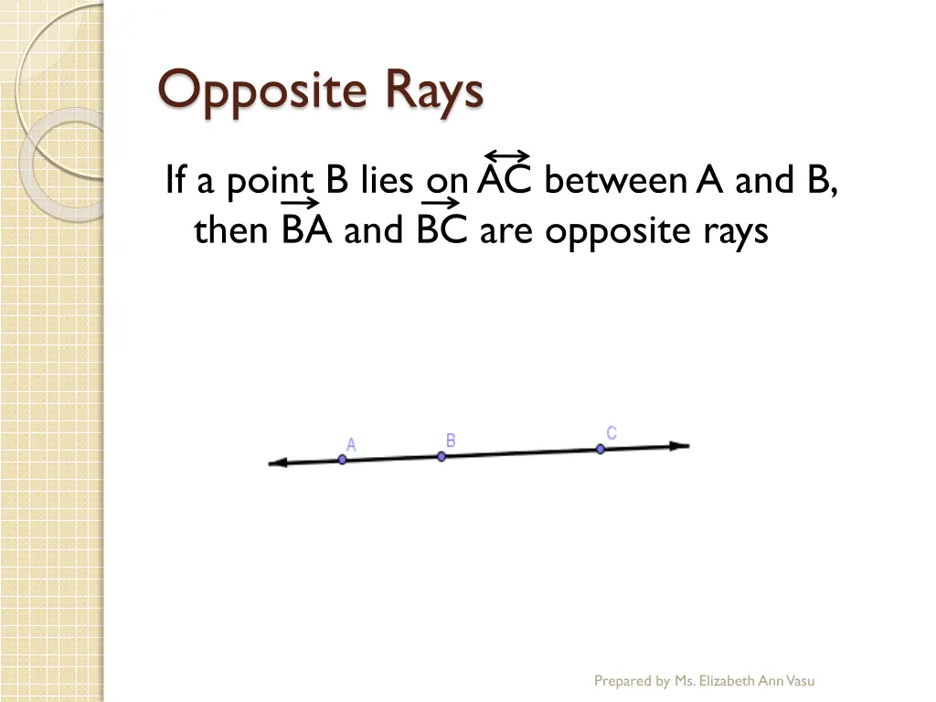 opposite rays