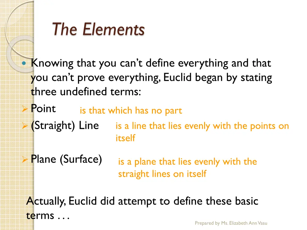 the elements