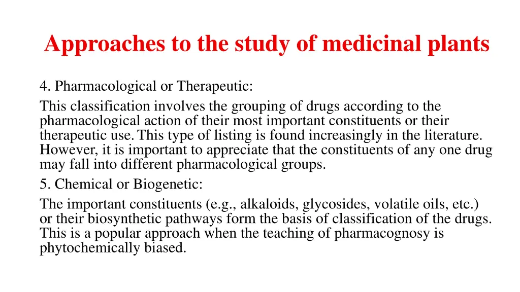 approaches to the study of medicinal plants 1