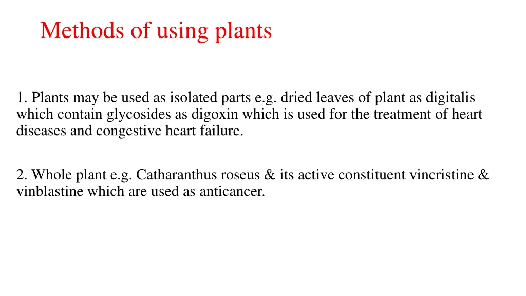 methods of using plants