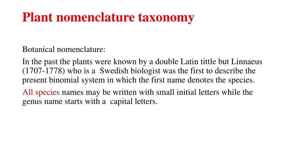 plant nomenclature taxonomy