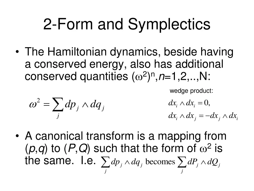 2 form and symplectics