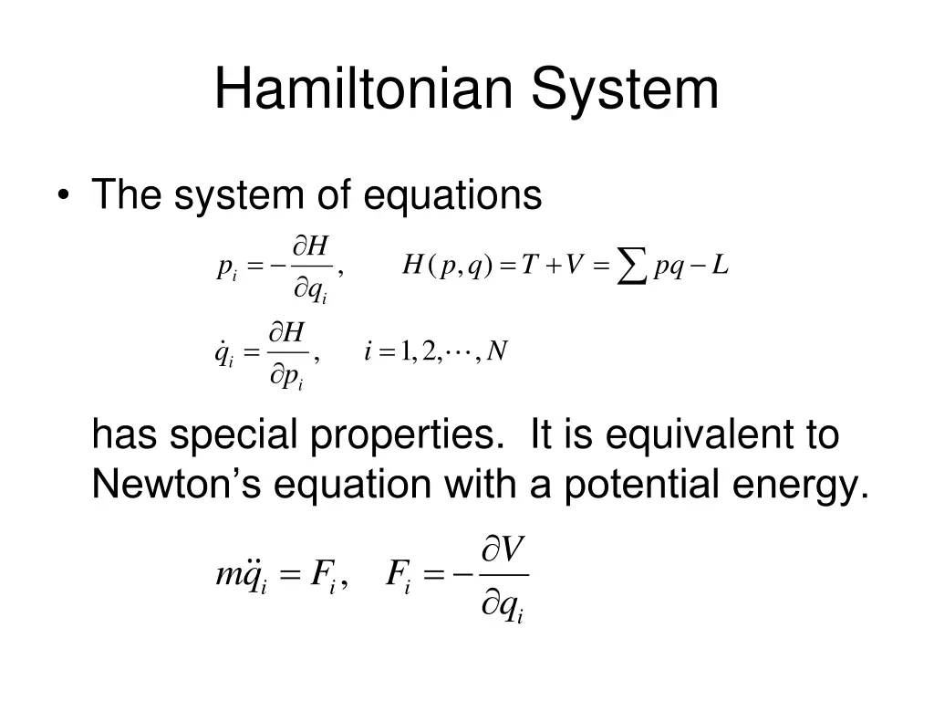 hamiltonian system