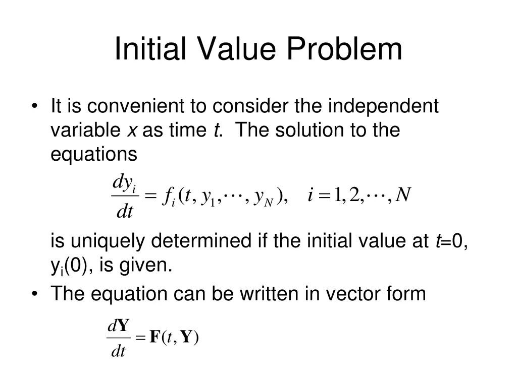 initial value problem