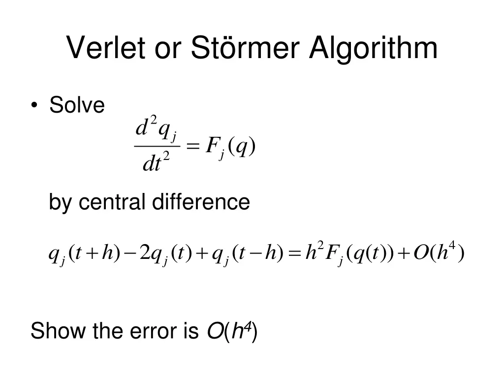 verlet or st rmer algorithm