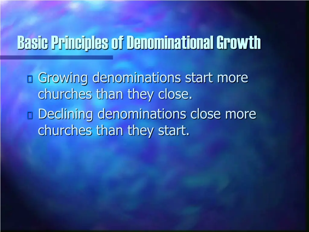 basic principles of denominational growth