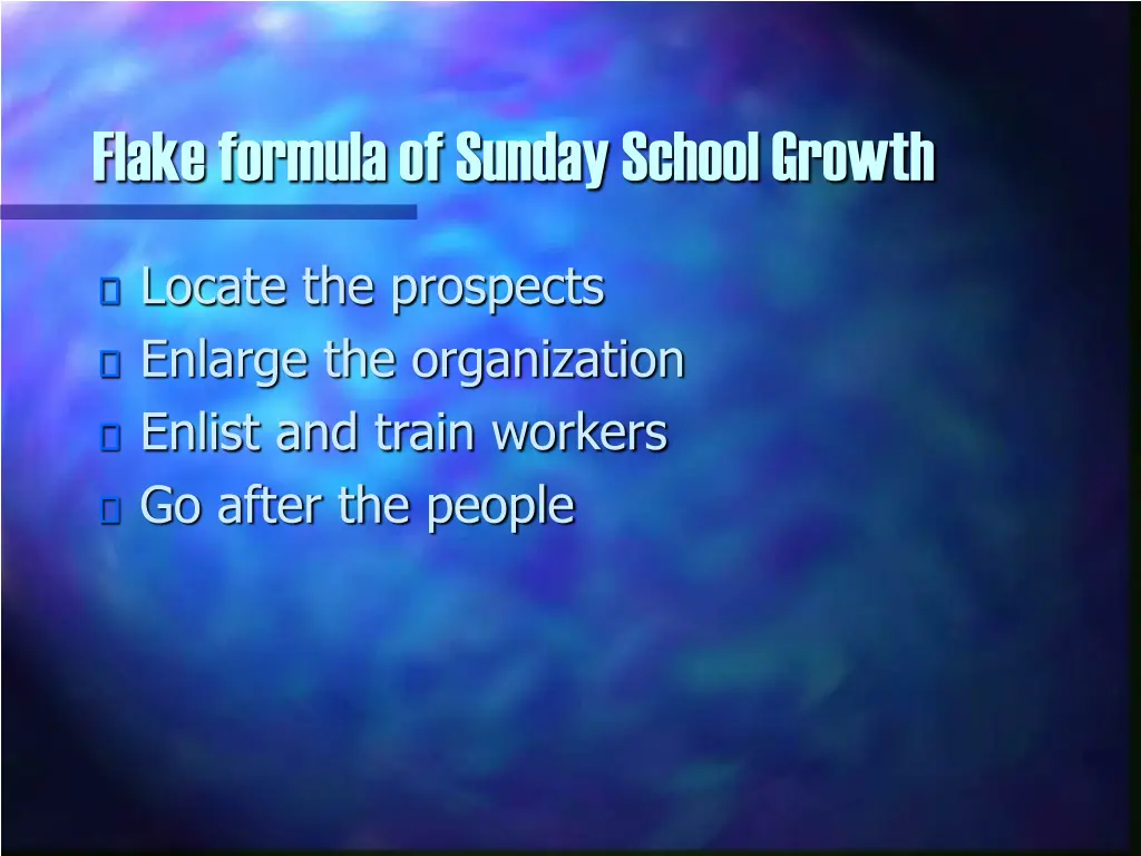 flake formula of sunday school growth