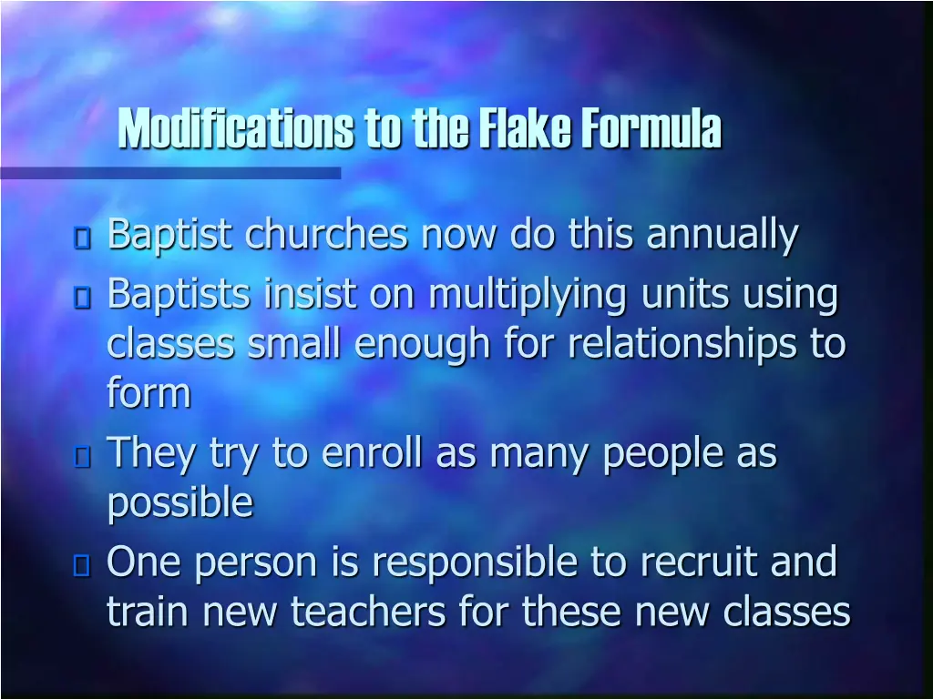 modifications to the flake formula