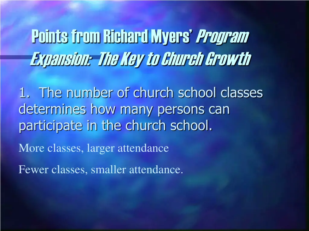 points from richard myers program expansion