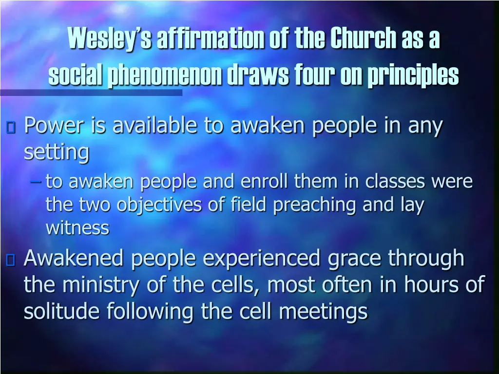 wesley s affirmation of the church as a social