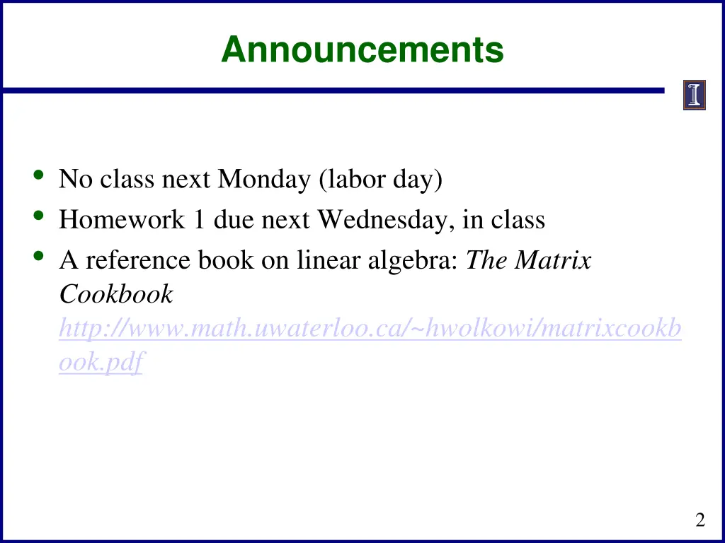 announcements