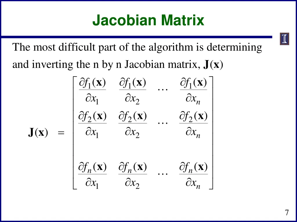 jacobian matrix