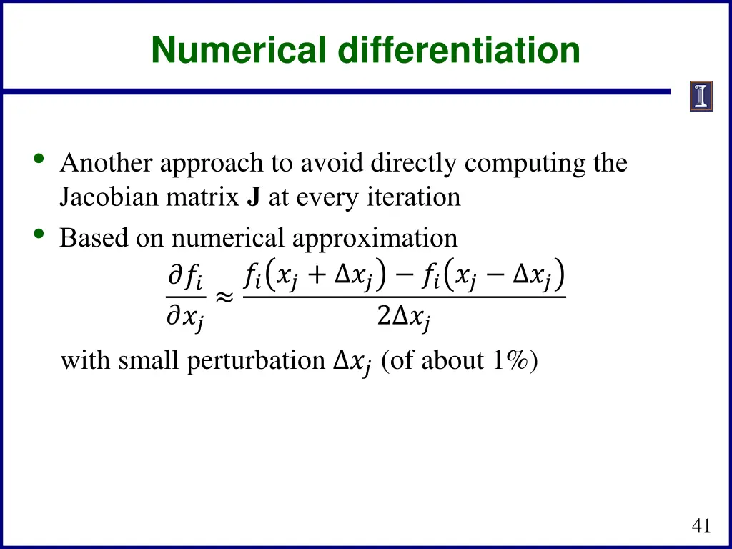 numerical differentiation