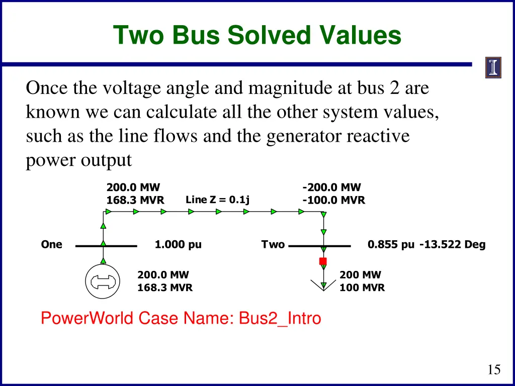 two bus solved values